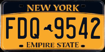 NY license plate FDQ9542