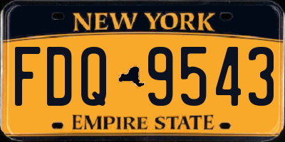 NY license plate FDQ9543