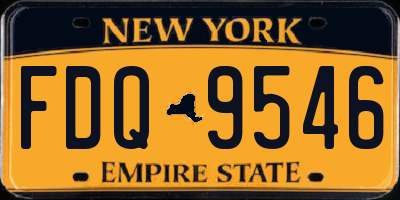 NY license plate FDQ9546