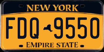 NY license plate FDQ9550