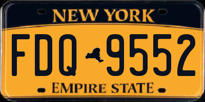 NY license plate FDQ9552