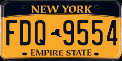NY license plate FDQ9554
