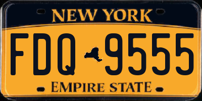 NY license plate FDQ9555