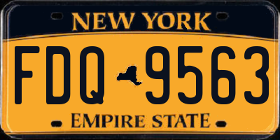 NY license plate FDQ9563
