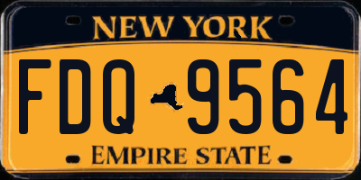 NY license plate FDQ9564