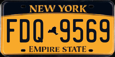 NY license plate FDQ9569