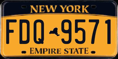 NY license plate FDQ9571