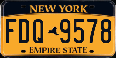 NY license plate FDQ9578