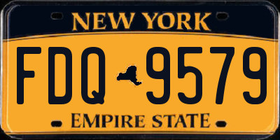 NY license plate FDQ9579