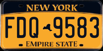 NY license plate FDQ9583