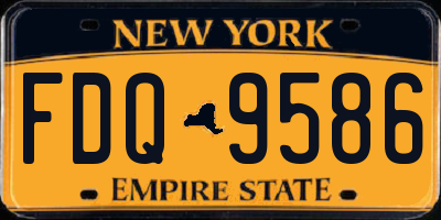 NY license plate FDQ9586