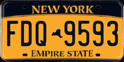 NY license plate FDQ9593