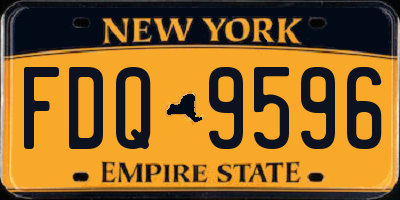 NY license plate FDQ9596