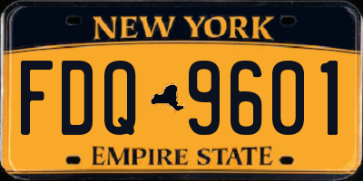 NY license plate FDQ9601