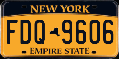 NY license plate FDQ9606