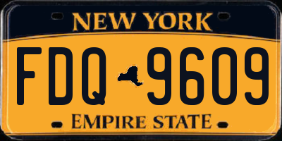 NY license plate FDQ9609