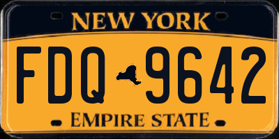 NY license plate FDQ9642
