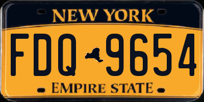 NY license plate FDQ9654