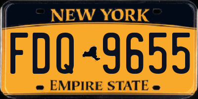 NY license plate FDQ9655