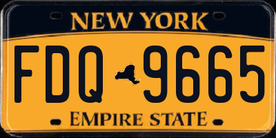 NY license plate FDQ9665