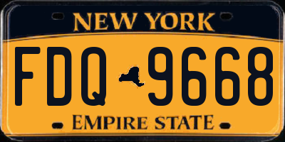 NY license plate FDQ9668
