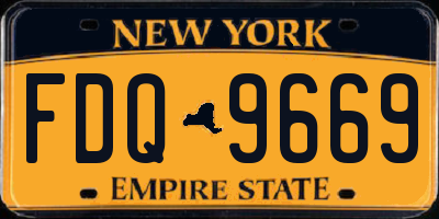 NY license plate FDQ9669