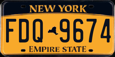 NY license plate FDQ9674