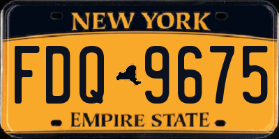 NY license plate FDQ9675