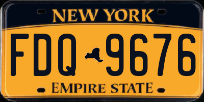 NY license plate FDQ9676