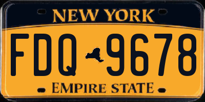 NY license plate FDQ9678
