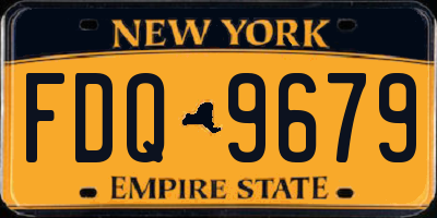 NY license plate FDQ9679