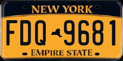 NY license plate FDQ9681