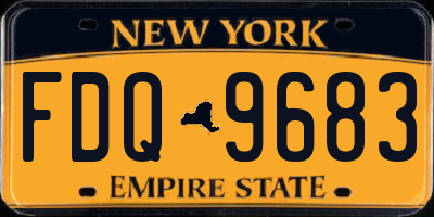 NY license plate FDQ9683
