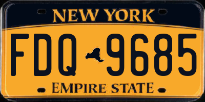 NY license plate FDQ9685