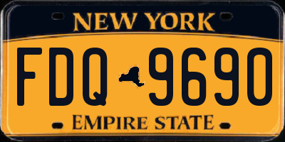 NY license plate FDQ9690