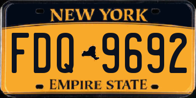 NY license plate FDQ9692