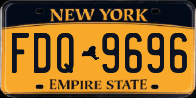 NY license plate FDQ9696