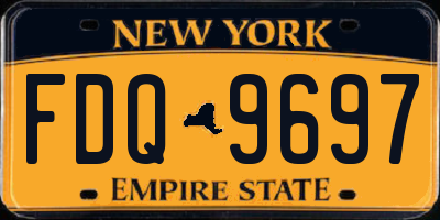 NY license plate FDQ9697