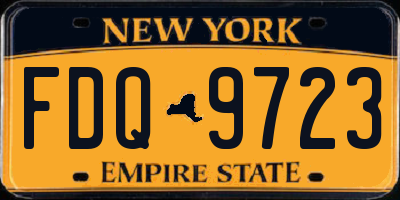 NY license plate FDQ9723
