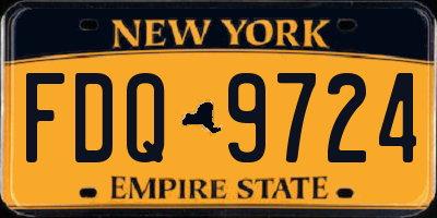 NY license plate FDQ9724