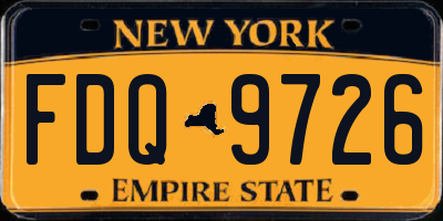 NY license plate FDQ9726