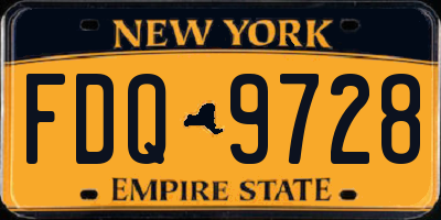 NY license plate FDQ9728