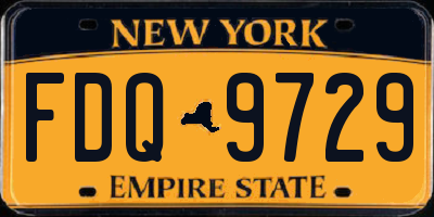 NY license plate FDQ9729