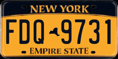 NY license plate FDQ9731