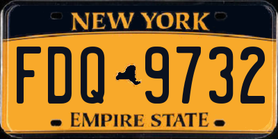 NY license plate FDQ9732