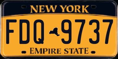 NY license plate FDQ9737