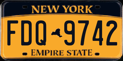 NY license plate FDQ9742