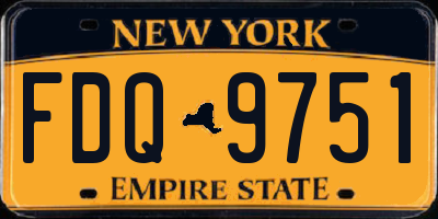 NY license plate FDQ9751