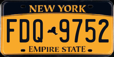 NY license plate FDQ9752