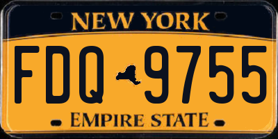NY license plate FDQ9755
